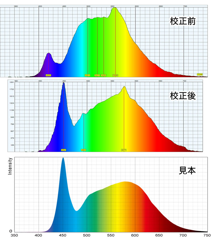 波長校正結果 ※放射照度未校正