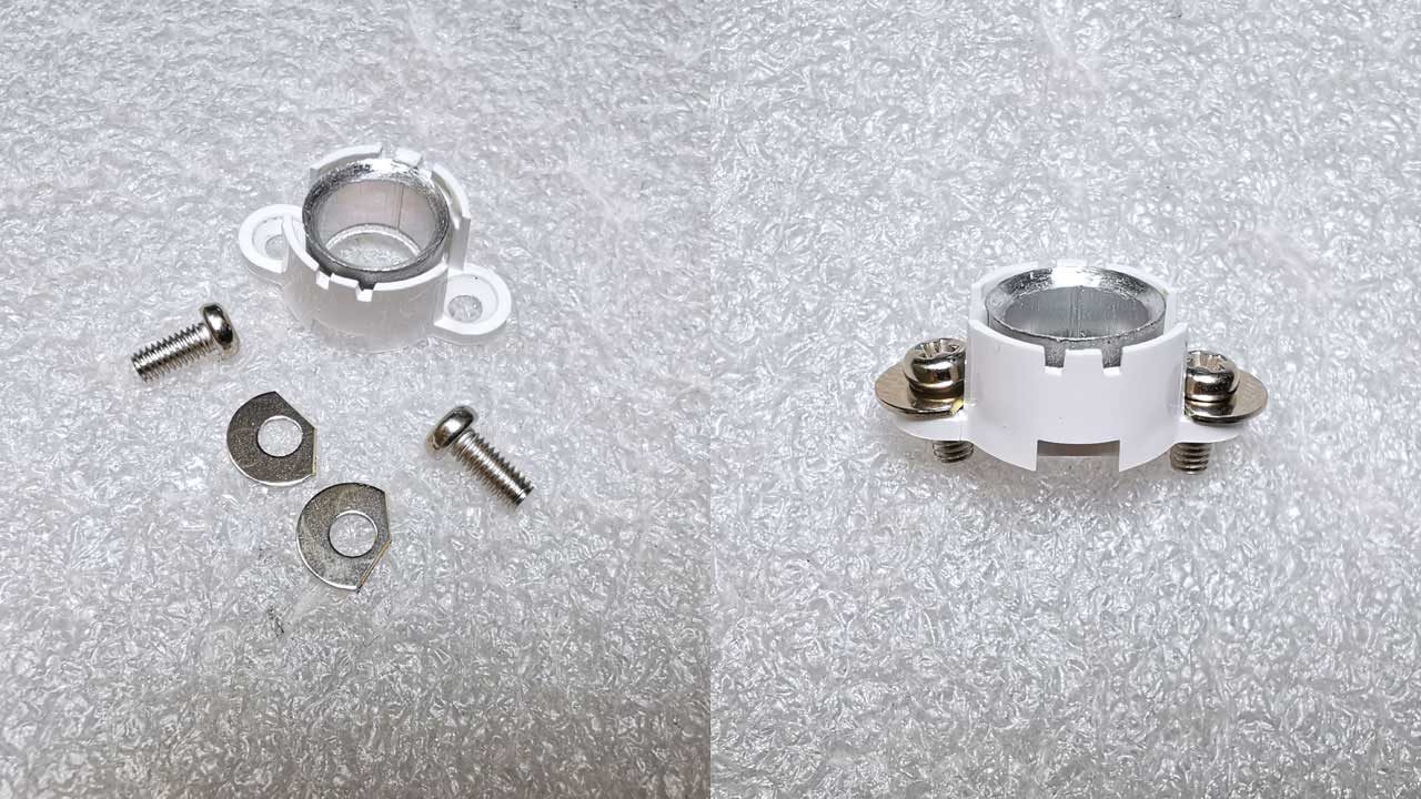 鍋ネジM2.6×6mm+ワッシャー(要加工)方式に変更