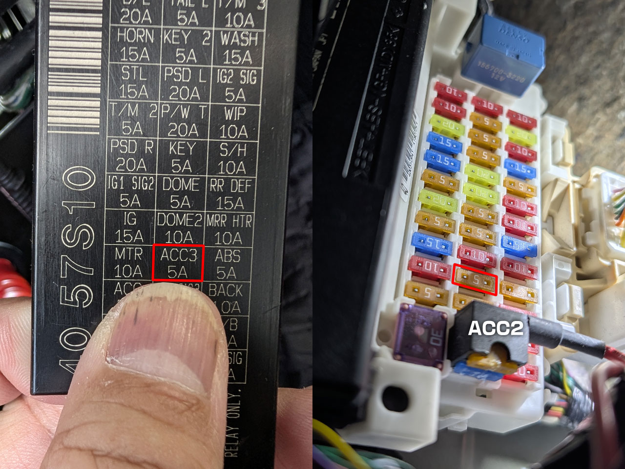 ACC3にはアクセサリー電源が来てませんでした...