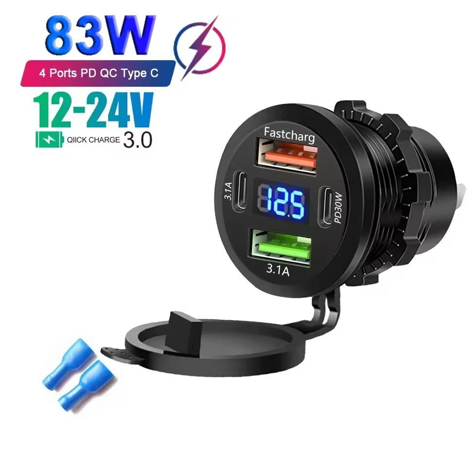 PD 30W付き 83W 4ポートUSBソケット