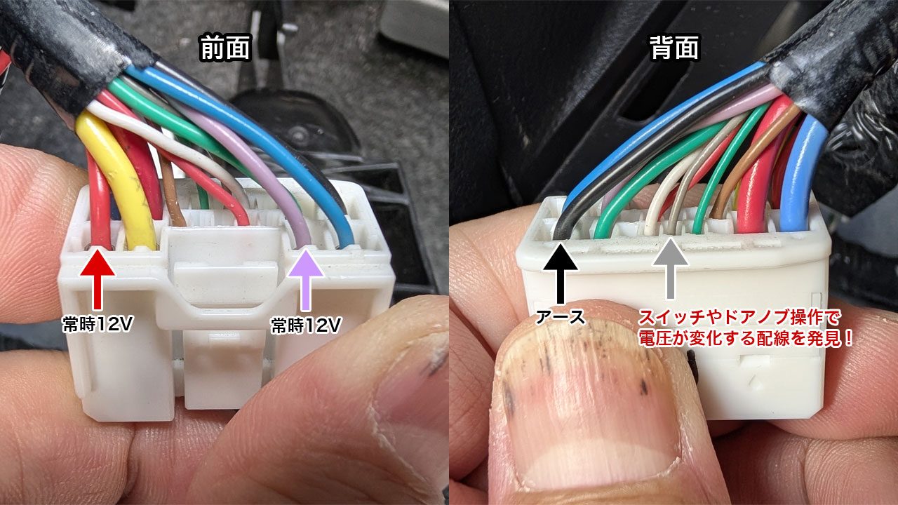 スライドドア配線のカプラー