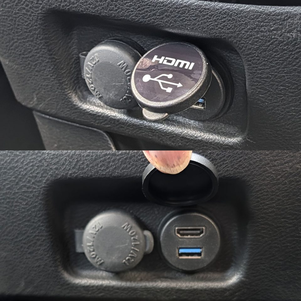 HDMI+USBポートの設置完了